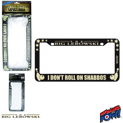 The Big Lebowski I Don't Roll on Shabbos License Plate Frame