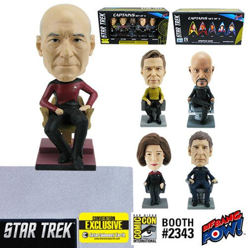 Star Trek Captains Monitor Mate Bobbles Set of 5-Con. Excl. 