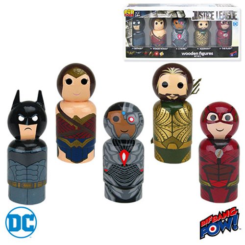 Justice League Movie Pin Mate Wooden Figure Set of 5        