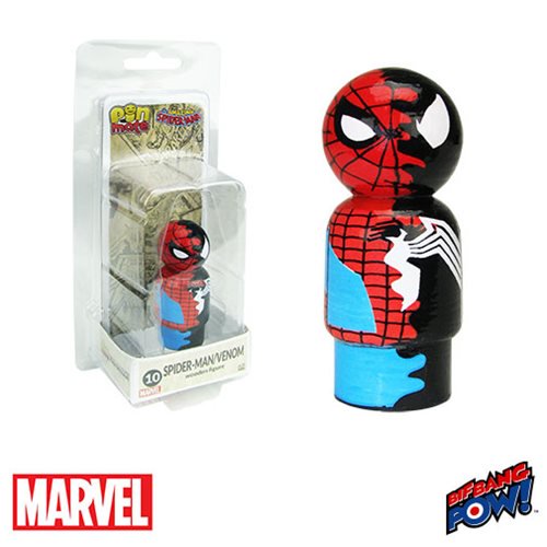 Spider-Man/Venom Dual Identity Pin Mate Wooden Figure       