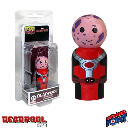 Deadpool Unmasked Pin Mate Wooden Figure                    