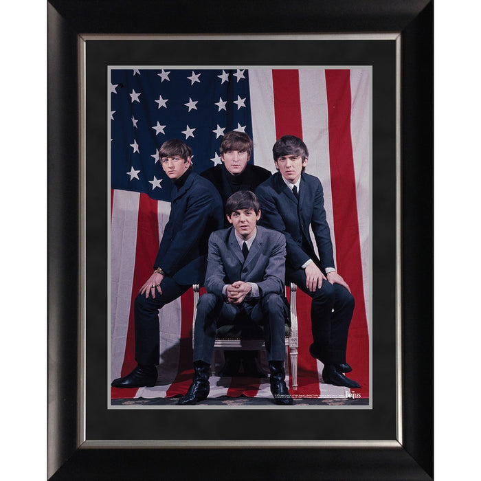 The Beatles American Flag Group Shot 11x14 Framed Photo