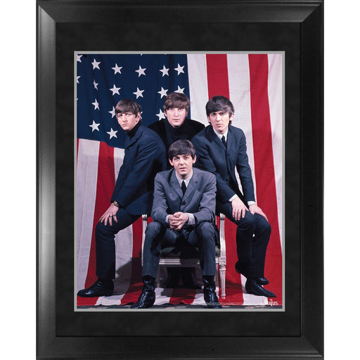 The Beatles Through the Years 1964 US Flag Framed 16x20 Photo