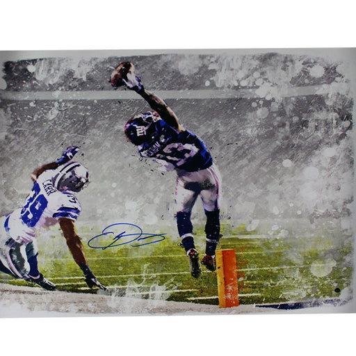 Odell Beckham Jr Signed One-Handed Touchdown Catch Graphic 22X26 Canvas