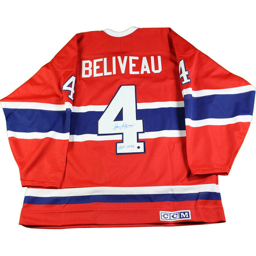 Jean Beliveau Signed Montreal Canadiens Throwback Replica Jersey w/ "HOF 1972" Insc