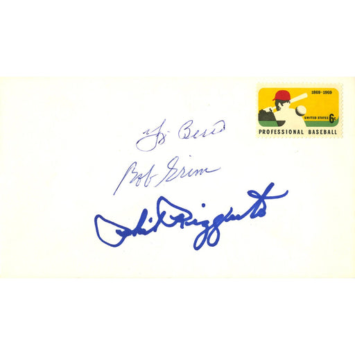 Yogi Berra/Phil Rizzuto/Bob Grim Signed Cachet Envelope