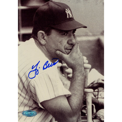 Yogi Berra Signed B/W 5x7 Photo (w/Hand on Face)