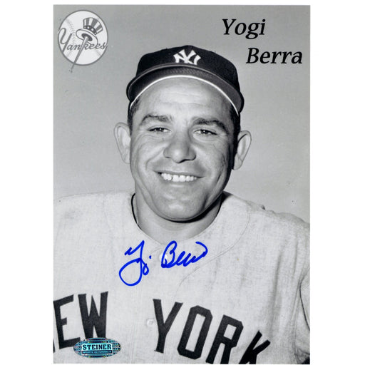 Yogi Berra Signed 5x7 B/W Photo (Close up smiling)