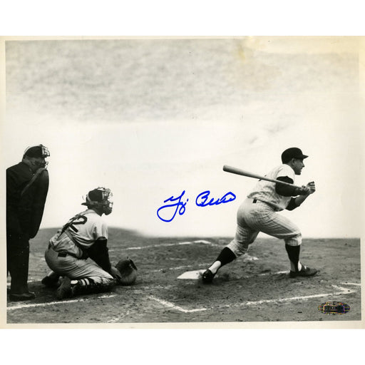 Yogi Berra Signed 8x10 B/W Photo (Grounding out to first 9/19/59 Red Sox Vs. Yankees)