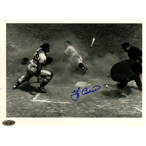 Yogi Berra Signed 8x10 B/W Photo (Scoring in 1951 All Star Game/Roy Campanella 7/11/51)