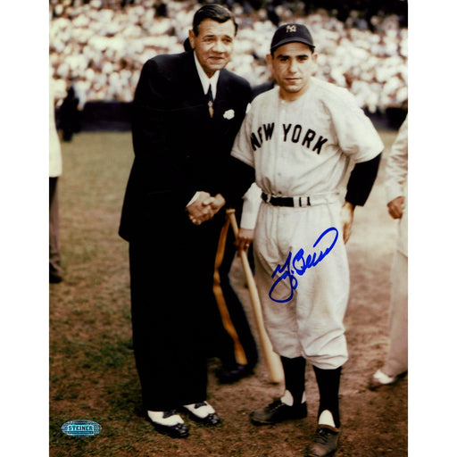 Yogi Berra/ Babe Ruth 8x10 Handshake on field Signed by Yogi