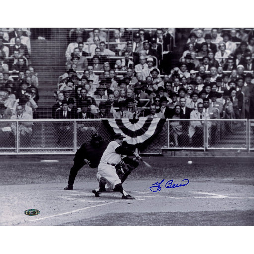 Yogi Berra Signed Batting Front View Signed B/W 11x14 Photo