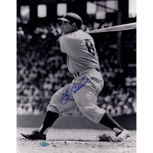 Yogi Berra Swing Side View Signed B/W 11x14 Photo