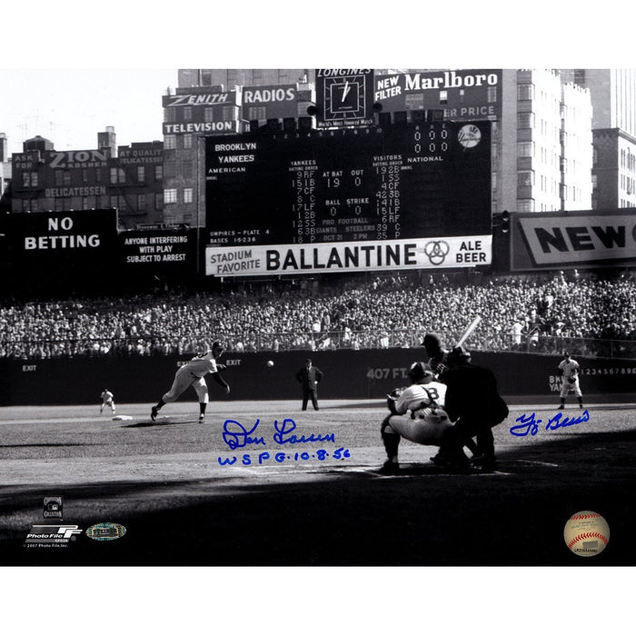 Yogi Berra/Don Larsen Dual Signed B/W 11x14 Horizonal Photo