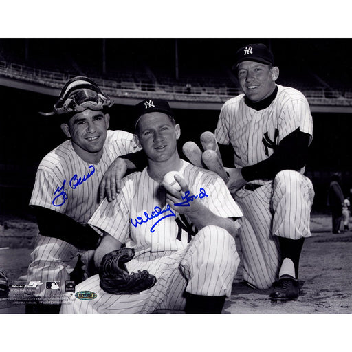 Yogi Berra/Ford Signed Mantle BW 11x14 Horizontal Photo