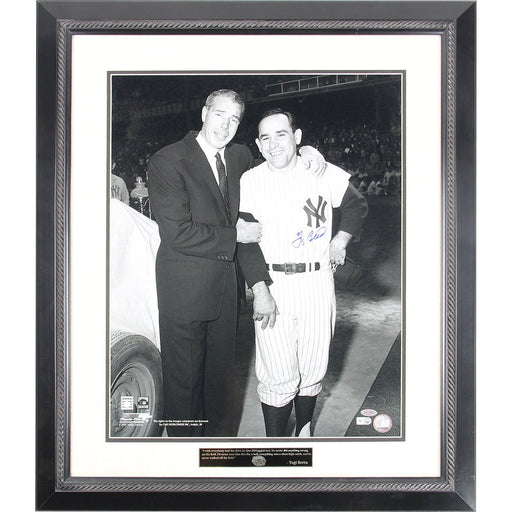 Yogi Berra Signed 16x20 Standing With Joe Dimaggio B/W Photo (MLB Auth)