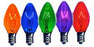 C7 Multi-Color Transparent Bulbs 5-Watt (25 Pack)