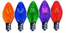 C7 Multi-Color Transparent Bulbs 7-Watt (25 Pack)