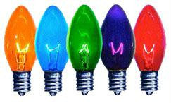 C9 Multi-Color Transparent Bulbs 7-Watt (25 Pack)