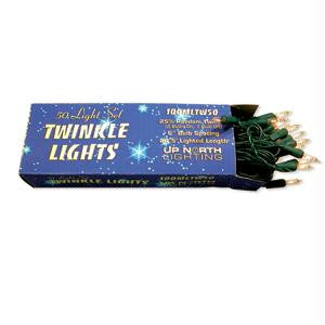 50 Clear Alternating Twinkle Mini Lights w-Green Wire