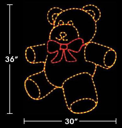 3' Teddy Bear with Bright Red Bow