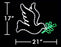 LED Dove with 5 Olive Leaf Branch