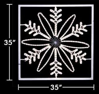 35" Flower Snowflake w-Frame