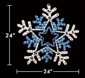 24" Snowflake with Blue Center