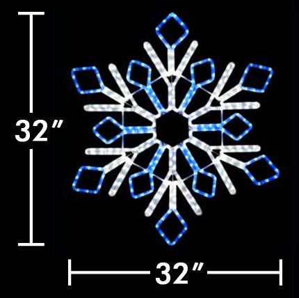 32" LED Two Color Snowflake