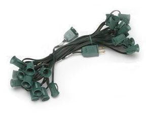 50' C7 SPT1 7AMP Green String Light w-18 Inch Spacing