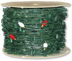 500' C7 SPT1 7AMP Green String Light w-12 Inch Spacing