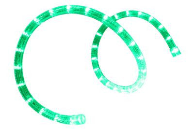 Pre-Cut LED 2-Wire 120 Volt 1-2" Green Rope Light (Horizontal)