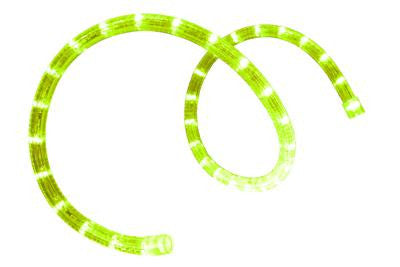 Pre-Cut LED 2-Wire 120 Volt 1-2" Lime Green Rope Light (Horizontal)