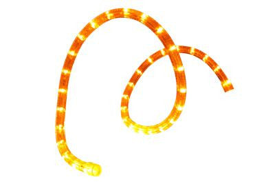 Pre-Cut LED 2-Wire 120 Volt 1-2" Orange Rope Light (Horizontal)