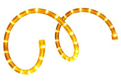 Pre-Cut LED 2-Wire 120 Volt 1-2" Yellow Rope Light (Vertical)