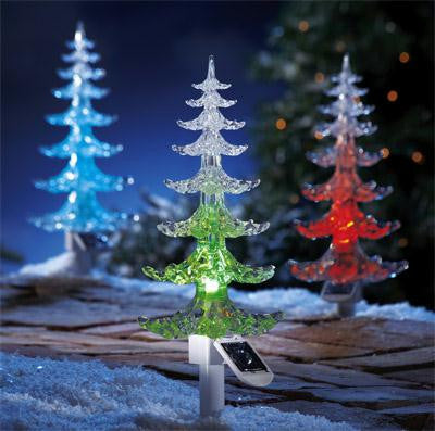 Color Changing Solar Christmas Tree Stake