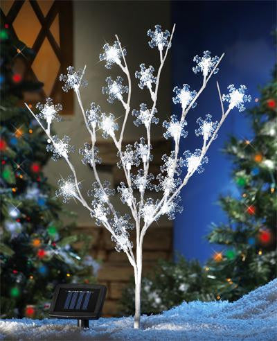 40" Solar Snowflake Tree