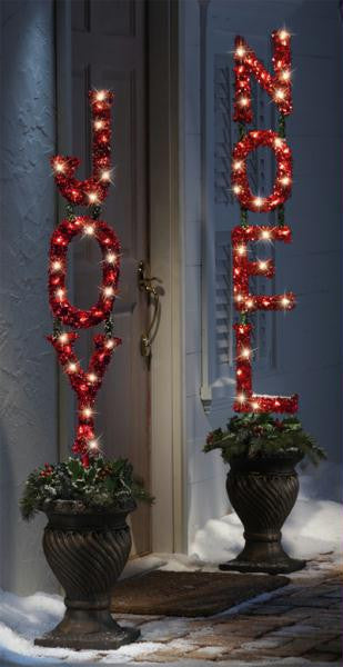 Noel Christmas Lighted Stake