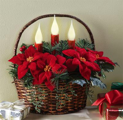 Christmas Poinsettia Basket