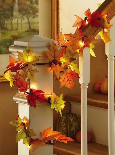 Fall Leaves Lighted Garland