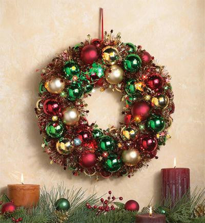 Lighted Ornament Wreath