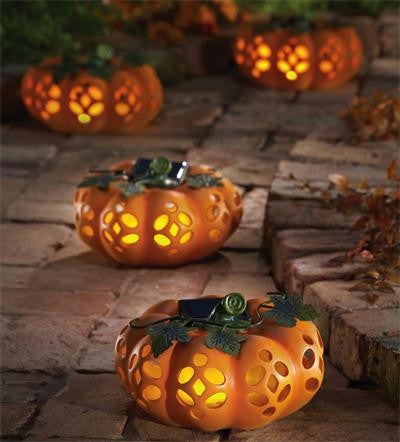 Solar Lighted Pumpkin