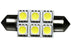 6 LED 12V Cool White 37mm Festoon Bulb (120 )