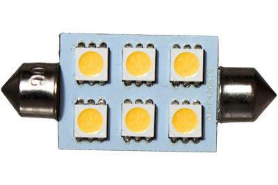 6 LED 12V Warm White 42mm Festoon Bulb (120 )