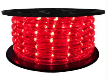 65' LED 2-Wire 12-Volt 1-2" Red Rope Light Spool (Vertical)