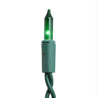 100 Green Mini Lights w-Green Wire