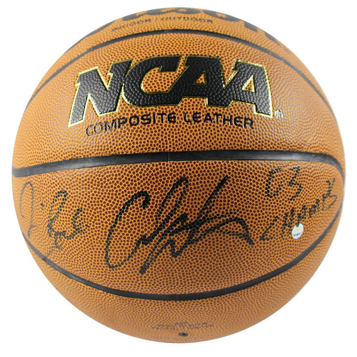 Jim Boeheim/Carmelo Anthony Dual Signed NCAA Basketball w/ 03 Champs Insc