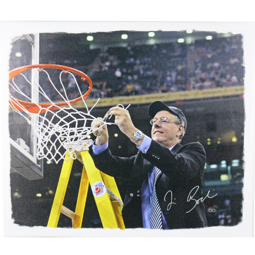 Jim Boeheim Signed 20x24 Cutting Down The Net Canvas w/ "2003 Natl Champs"Insc.