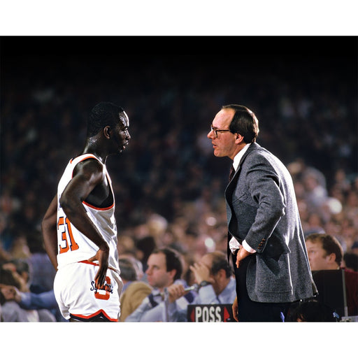 Jim Boeheim with Pearl Washington On Court 8x10 Photo Uns (Getty # 524083612)