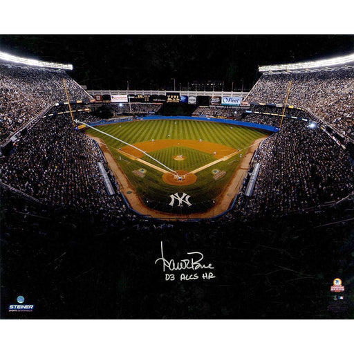 Aaron Boone Signed ALCS Homerun Trajectory w/ Birds Eye of Yankee Stadium 16x20 Photo w/"03 ALCS HR"Insc